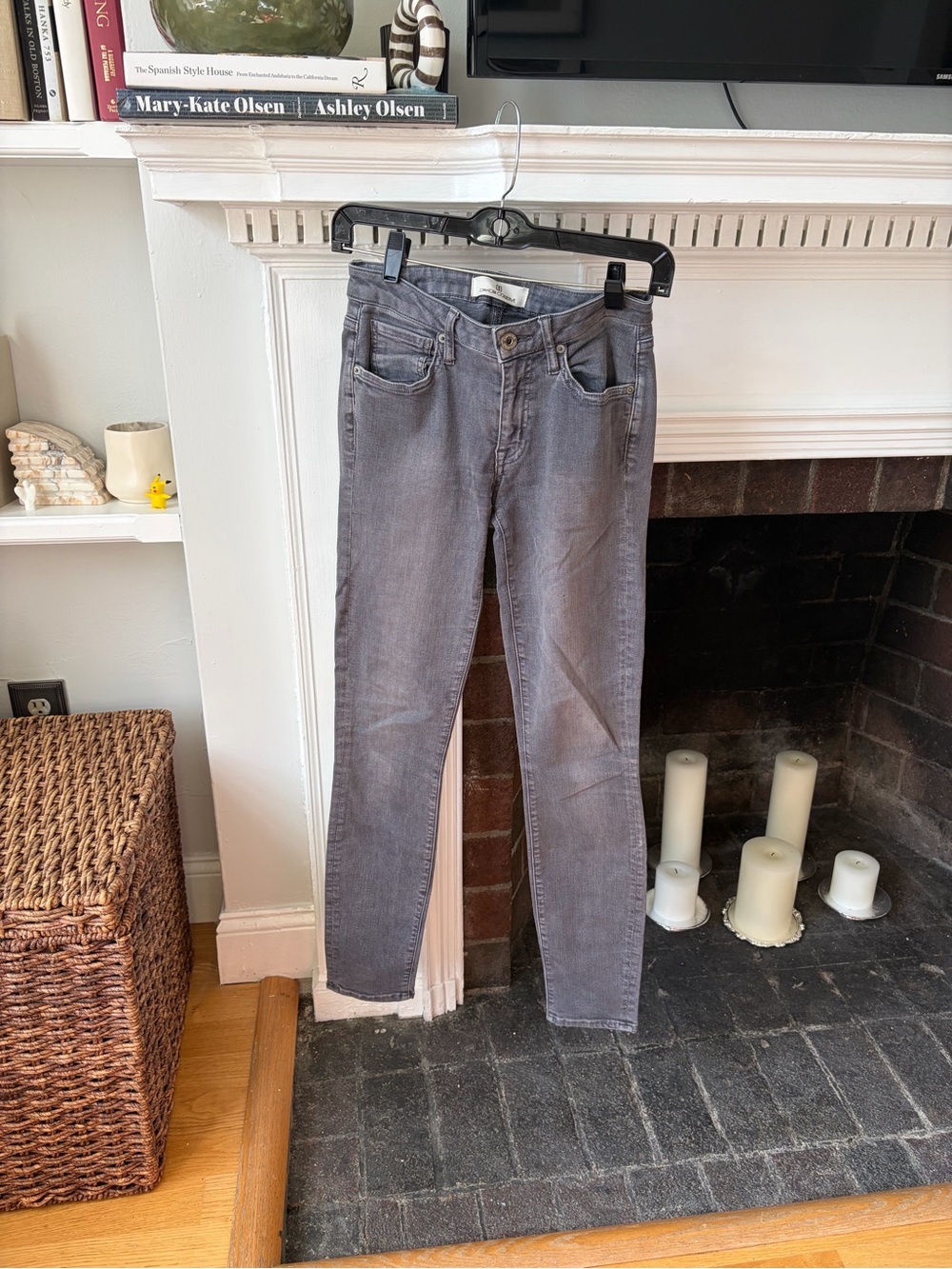 Gray Slim Straight Jeans